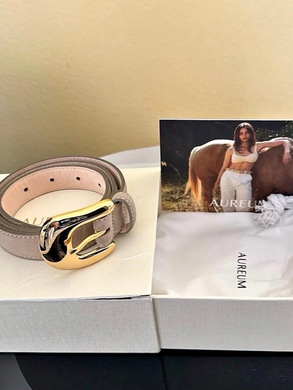 Aureum Leather Belt in Pink XXS Like New